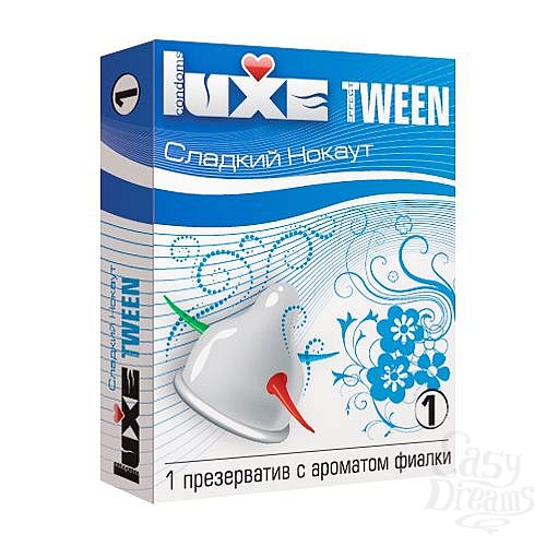 Фотография 1:  Презерватив Luxe Tween  Сладкий нокаут  с ароматом фиалки - 1 шт.