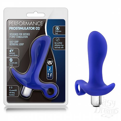 Фотография 3  Синий стимулятор простаты с ручкой-кольцом Performance Prostimulator 02