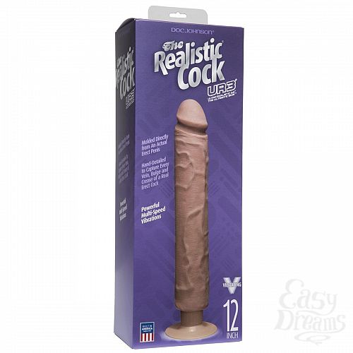  2  - The Realistic Cock ULTRASKYN Without Balls Vibrating 12  - 33,5 .