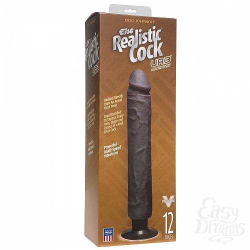  2    The Realistic Cock ULTRASKYN Without Balls Vibrating 12  - 33,5 .