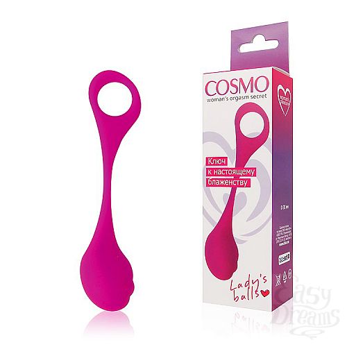 Фотография 1:  Ярко-розовый вагинальный шарик Cosmo