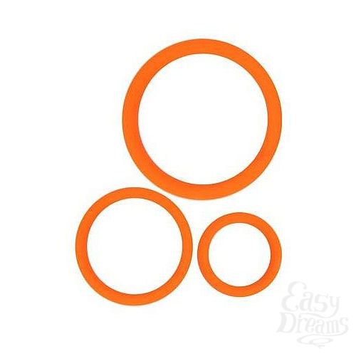 Фотография 1:  Набор из 3 эрекционных колец оранжевого цвета