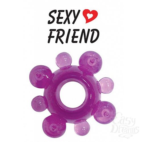 Фотография 1:  Фиолетовое эрекционное кольцо Sexy Friend 