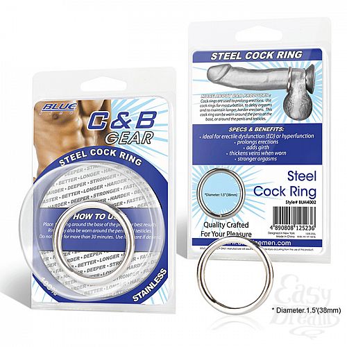 Фотография 1: Blueline, США  Стальное эрекционное кольцо 4,5 см STEEL COCK RING BLM4002