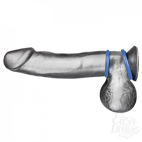  3 Blueline,           SILICONE COCK RING SET BLM4005-BLU
