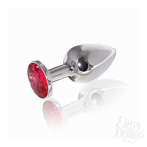  1:    Butt Plug Silver Small Ruby