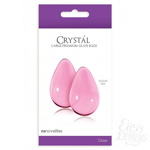  1: Scala Selection,   CRYSTAL LARGE GLASS EGGS PINK NSN-0703-24