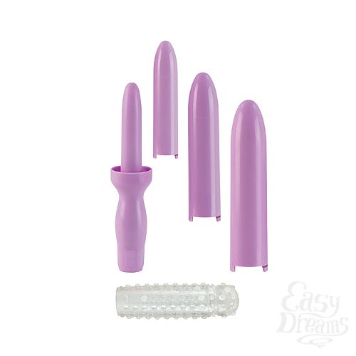  2 California Exotic Novelties  Dilator Set Purple Dilator with 4 Sizes & Sleeve   