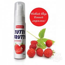  Гель-смазка Tutti-frutti с земляничным вкусом - 30 гр.