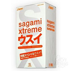  Ультратонкие презервативы Sagami Xtreme SUPERTHIN - 15 шт.
