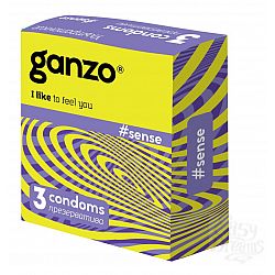  Тонкие презервативы для большей чувствительности Ganzo Sence - 3 шт.