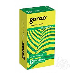  Ультратонкие презервативы Ganzo Ultra thin - 12 шт.