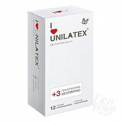  Ультратонкие презервативы Unilatex Ultra Thin - 12 шт. + 3 шт. в подарок