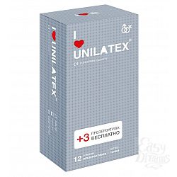  Презервативы с точками Unilatex Dotted - 12 шт. + 3 шт. в подарок