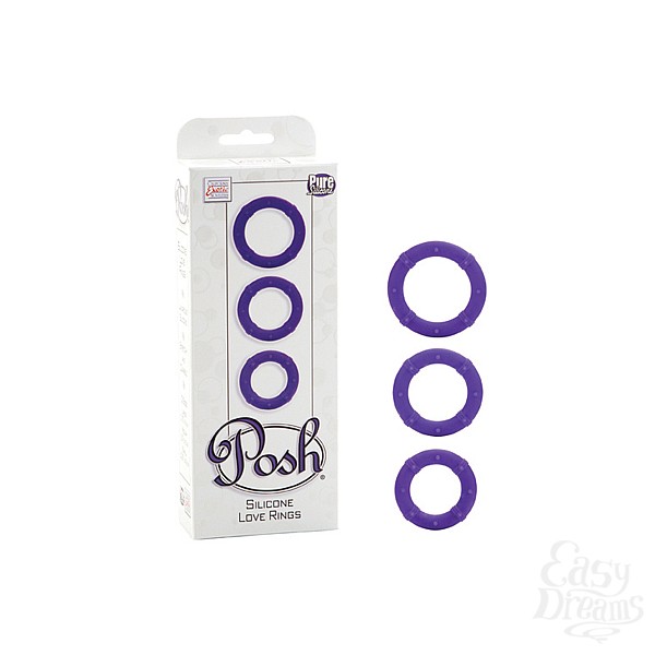 Набор эрекционных колец Posh Silicone Love Rings фиолетовый.